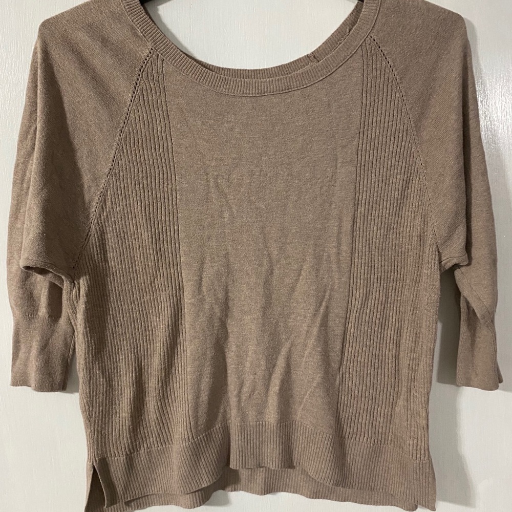 3/4 length Tan Light Sweater